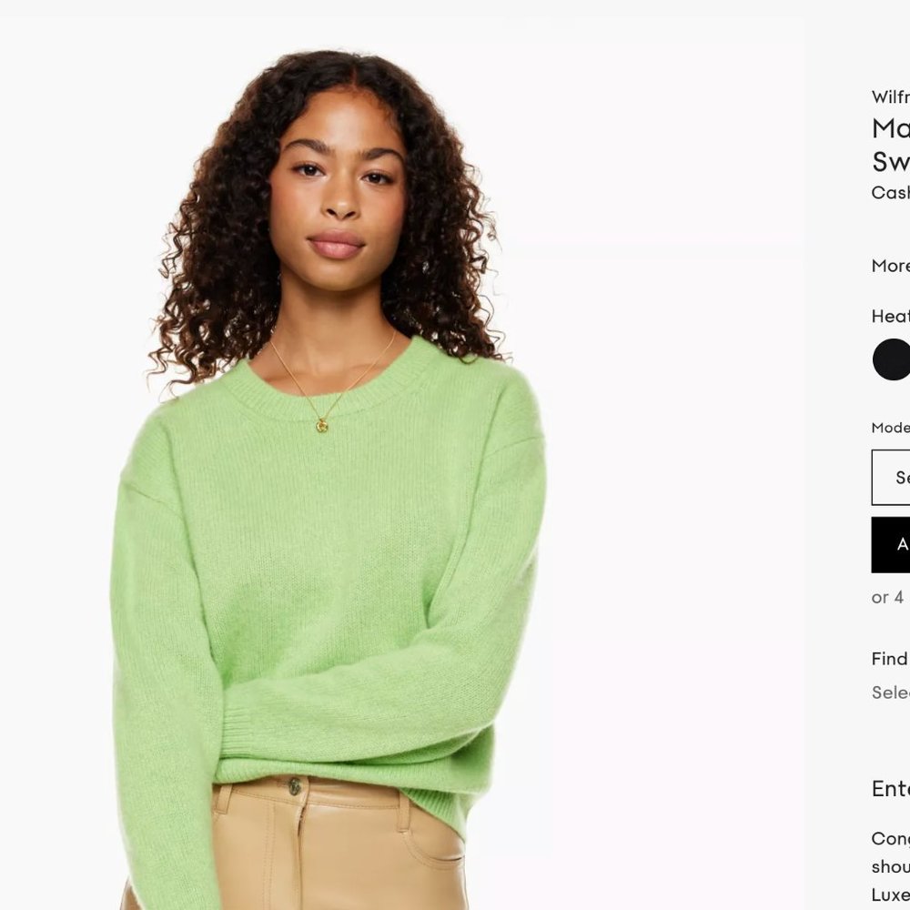 Wilfred  Maria Luxe Cashmere Sweater (2XS)